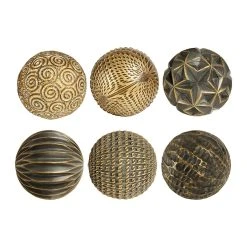 Côté Table Boules Déco X6 Fernoir Patiné En Polyrésine