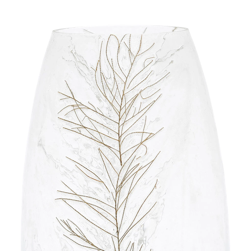 Côté Table Vase Feuille Naturelle En Verre - Venizu 2 Côté Table Vase Feuille Naturelle En Verre - Venizu – Image 2