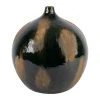 Côté Table Vase Vert Fonce Et Brun D30xh33cm En Faience - Pheses