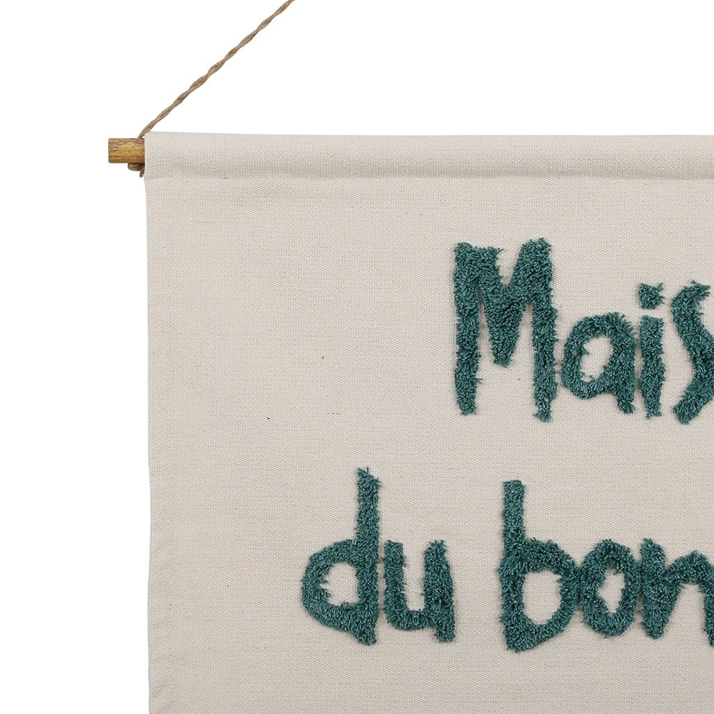 Jardin D'Ulysse Décoration Murale Tuftée écru Et Vert 80x60cm En Coton - Famille 2 Jardin D'Ulysse Décoration Murale Tuftée écru Et Vert 80x60cm En Coton - Famille – Image 2