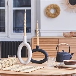 Pt' Vase Anneau Ovale En Polyresine Noir 25x6xh20.5cm 5 Pt' Vase Anneau Ovale En Polyresine Noir 25x6xh20.5cm -SEMA DESIGN Boutique 501ca vase anneau ovale noire