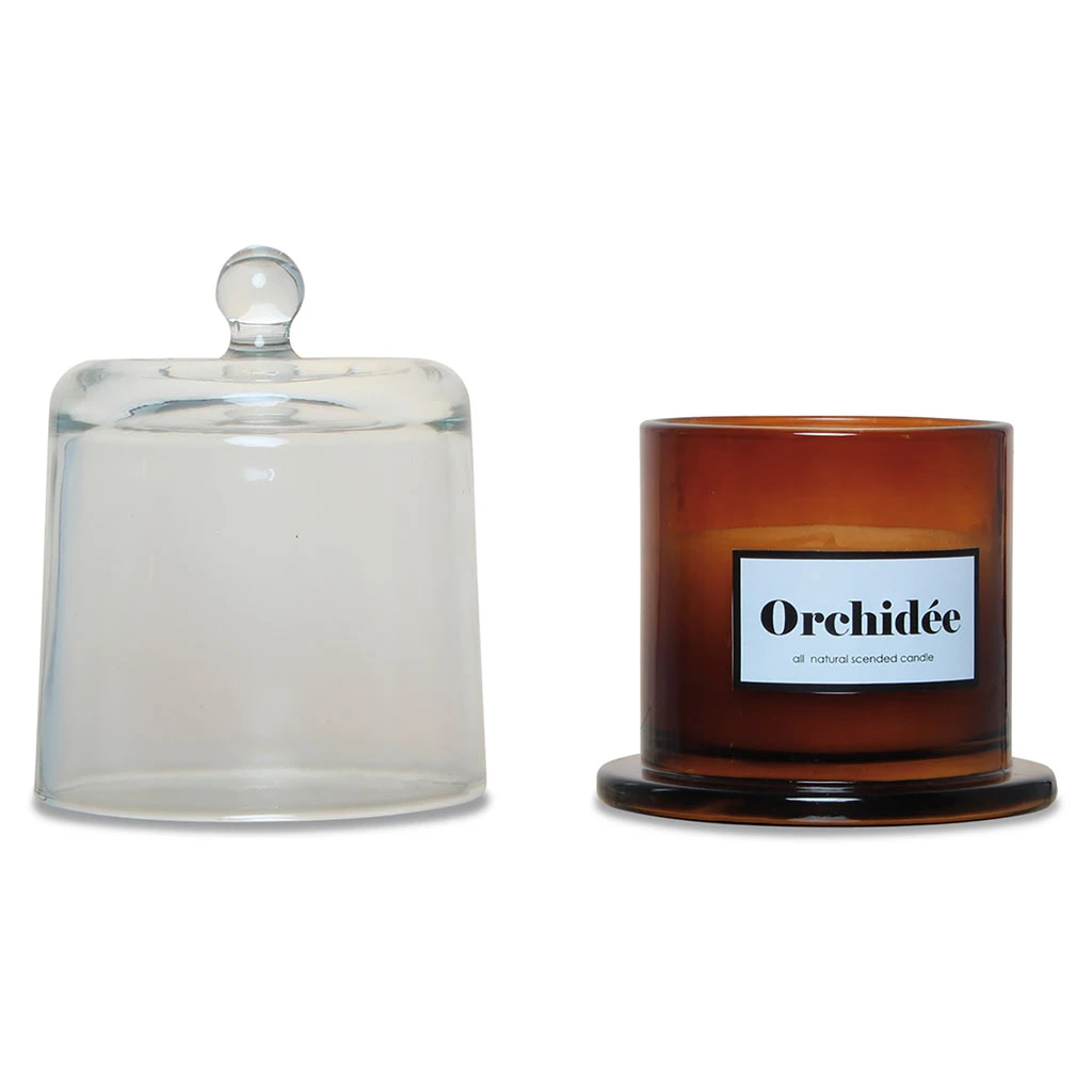 Opjet Bougie Cloche Ambre PM Orchidee Blanche D10cm 3 Opjet Bougie Cloche Ambre PM Orchidee Blanche D10cm – Image 3