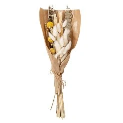 Arty Fêtes Bouquet Joy Fleurs Séchées Naturelles Blanches Et Jaunes H43cm