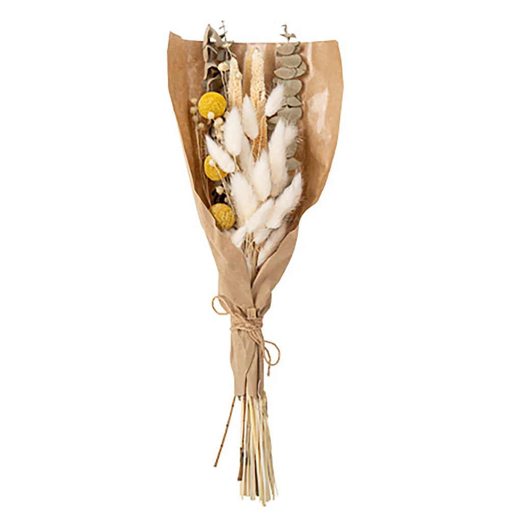 Arty Fêtes Bouquet Joy Fleurs Séchées Naturelles Blanches Et Jaunes H43cm 1 Arty Fêtes Bouquet Joy Fleurs Séchées Naturelles Blanches Et Jaunes H43cm