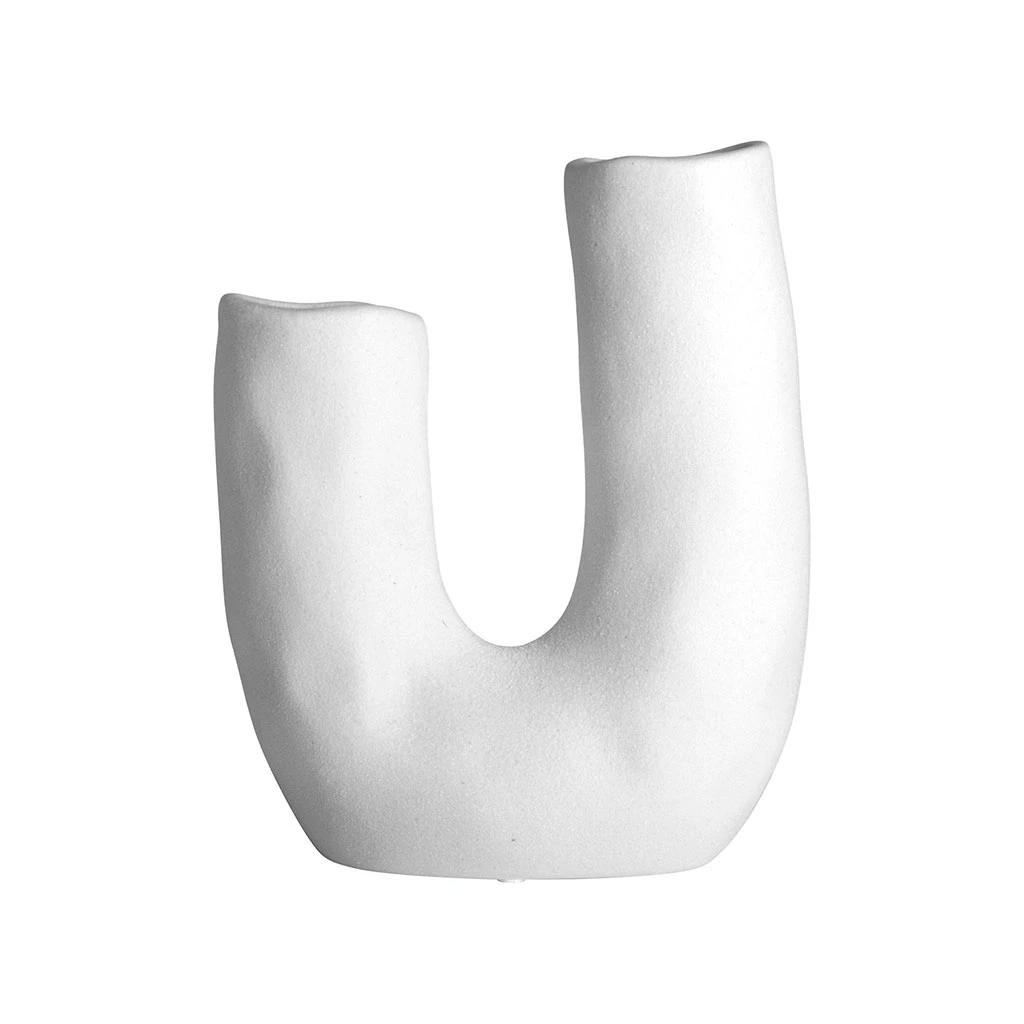 Gusta Vase En U 14.4x7.8xh17.6cm Blanc 1 Gusta Vase En U 14.4x7.8xh17.6cm Blanc