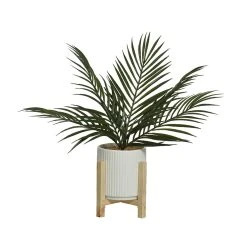 Kaemingk Fougere En Pot Blanc D16xh56cm