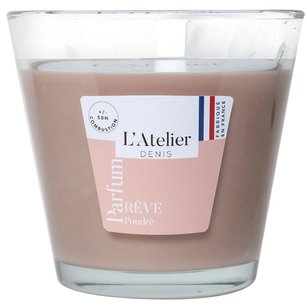 Atelier Denis Bougie Senteur Rêve Poudré En Verre - Rose Moyen Modèle 370g 1 Atelier Denis Bougie Senteur Rêve Poudré En Verre - Rose Moyen Modèle 370g