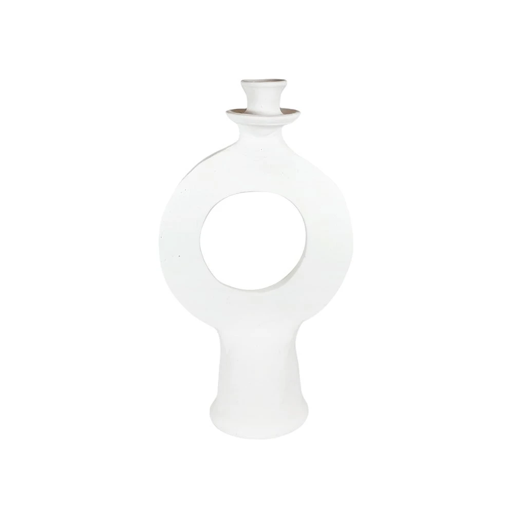 Chabi Chic Bougeoir Rond Pleine Lune Blanc - Tadelakt 1 Chabi Chic Bougeoir Rond Pleine Lune Blanc - Tadelakt