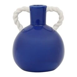 SEMA DESIGN Vase Rond Bleu Marine En Grès -funny