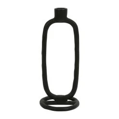 SEMA DESIGN Bougeoir Ovale En Aluminium Noir - Terre Brulee