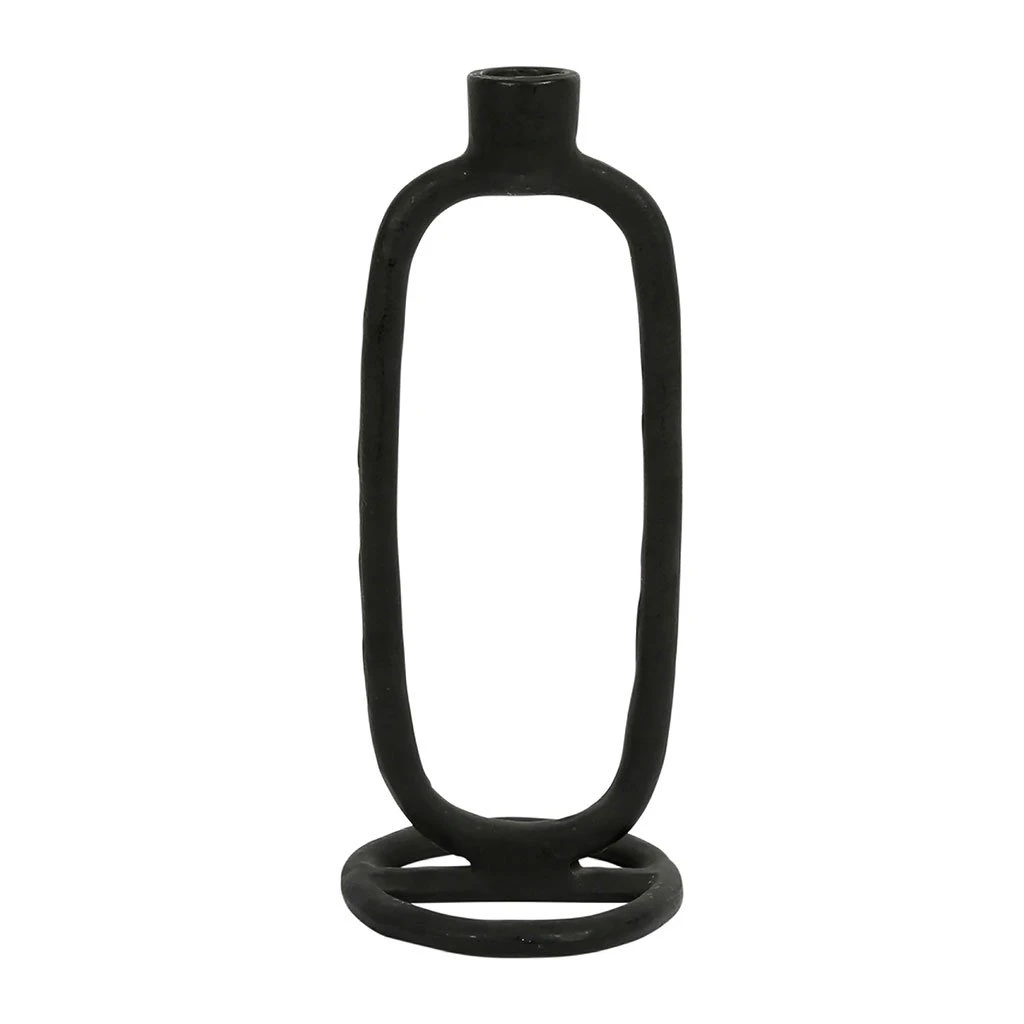 SEMA DESIGN Bougeoir Ovale En Aluminium Noir - Terre Brulee 1 SEMA DESIGN Bougeoir Ovale En Aluminium Noir - Terre Brulee